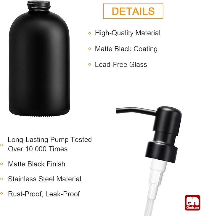 GMISUN Black Soap Dispenser, Dish/Hand Soap Dispenser - Image 3