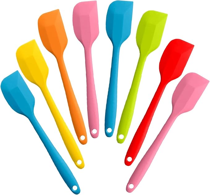 8 Pieces Silicone Spatulas, 8.5 inch Non-stick by KAKAMINA