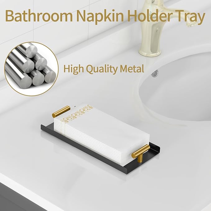 STWWO Napkin Holder for Bathroom, Guest Towel Holder Tray for Bathroom - Image 2