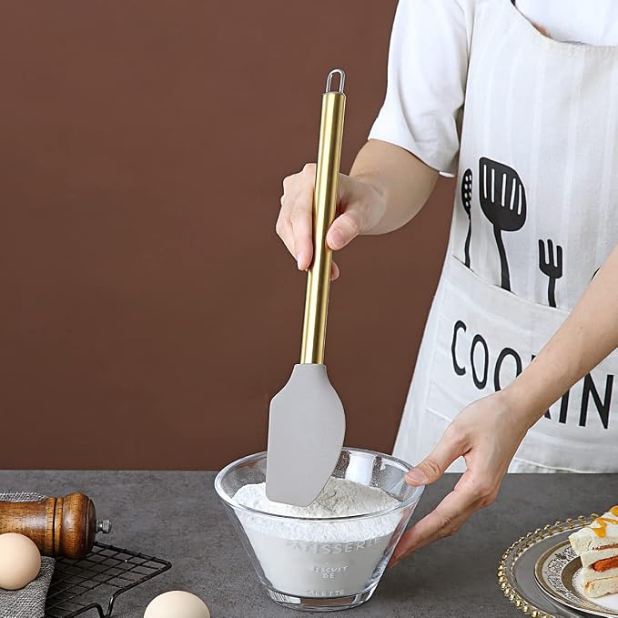 Gold Spatulas, Berglander Non-stick Silicone Flexible Scrapers Baking Mixing - Image 5