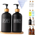 LOOCHICA 2 Pack Black Glass Soap Dispenser Set by Loochica