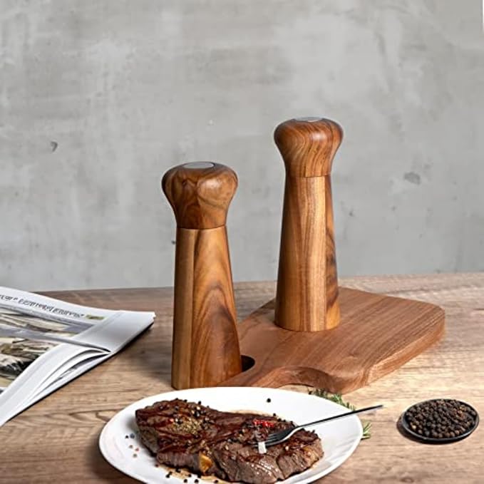 Wooden Pepper Grinder, Refillable Pepper Mill, Adjustable Pepper Shaker - Image 8
