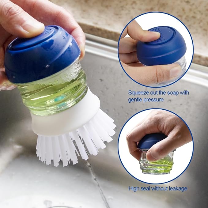 CELOX 2 Pack Dish Brush with Soap Dispenser - Image 2