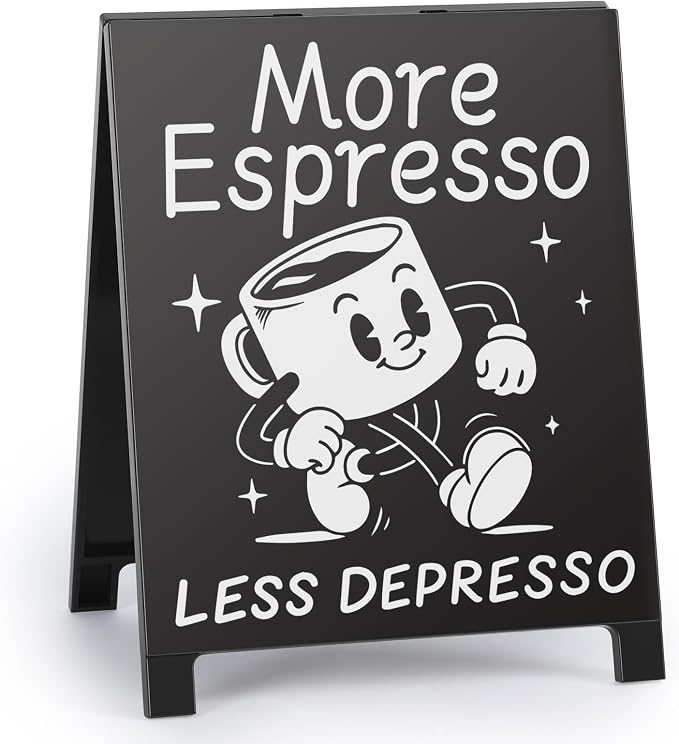 Coffee Signs for Coffee Station More Espresso Less Depresso Inspirational by Youremotionalvaluechoices
