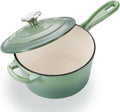 3 Quart Saucepan with Lid, Leonyo Enameled Cast Iron Sauce Pot, Large Enamel by Leonyo