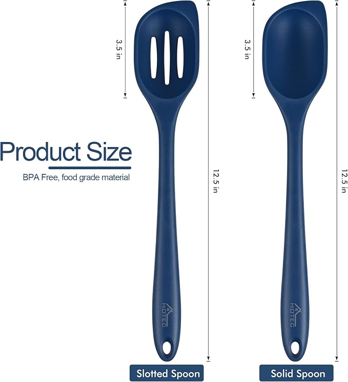 HOTEC 446°F Heat Resistant Silicone Cooking Spoon Spatula, BPA Free Large - Image 2