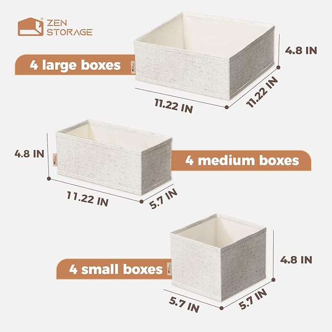 Cotton Linen Drawer Organizer for Baby Clothes, Premium Foldable Storage Bins - Image 7