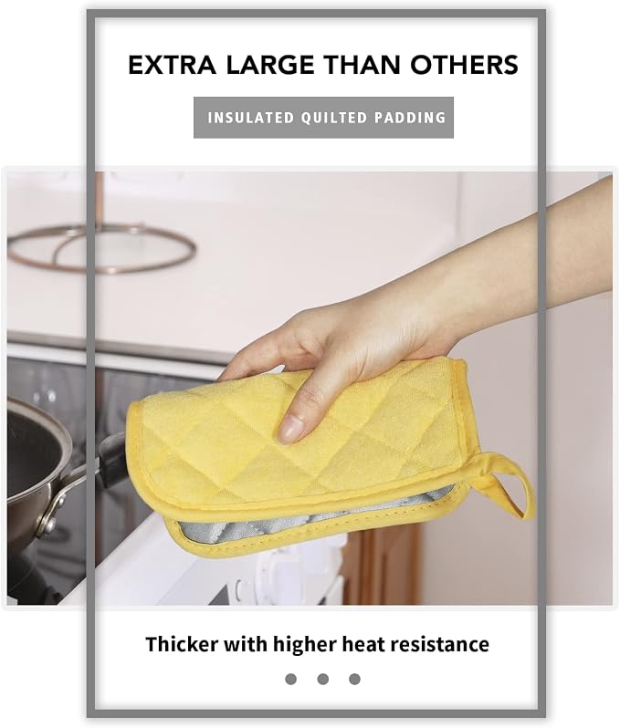 Joyhalo 4 Pack Pot Holders for Kitchen, Cotton Oven Holder - Image 3