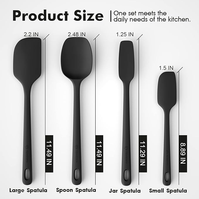 ChefAide 4 Pieces Silicone Spatula Set, Food Grade Rubber Spatula, Upgrade - Image 2