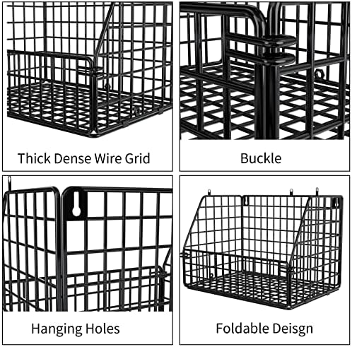 PUPPYCUTE Stackable Wire Storage Baskets, 3 pcs
