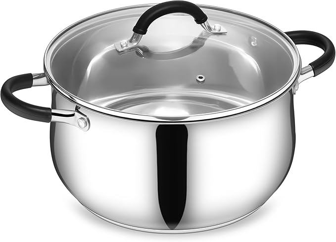 E-far Stainless Steel Stock Pot, 8 Quart Large Cooking Pot by E-far