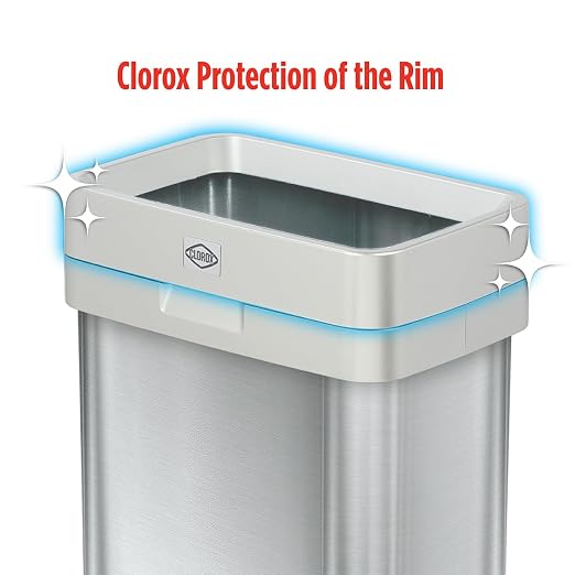 Clorox 13 Gallon Trash Can - 50L Slim Open Top Garbage Bin - Image 5