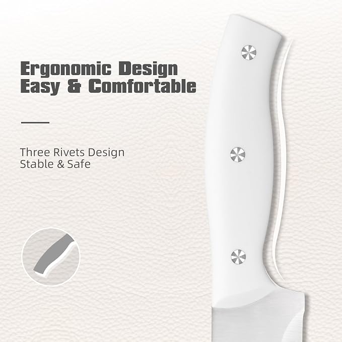 15-Piece White Kitchen Knife Set - Image 5