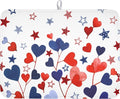 4th of July Dish Drying Mat for Kitchen Counter Patriotic Red Blue Star Love by Unknown