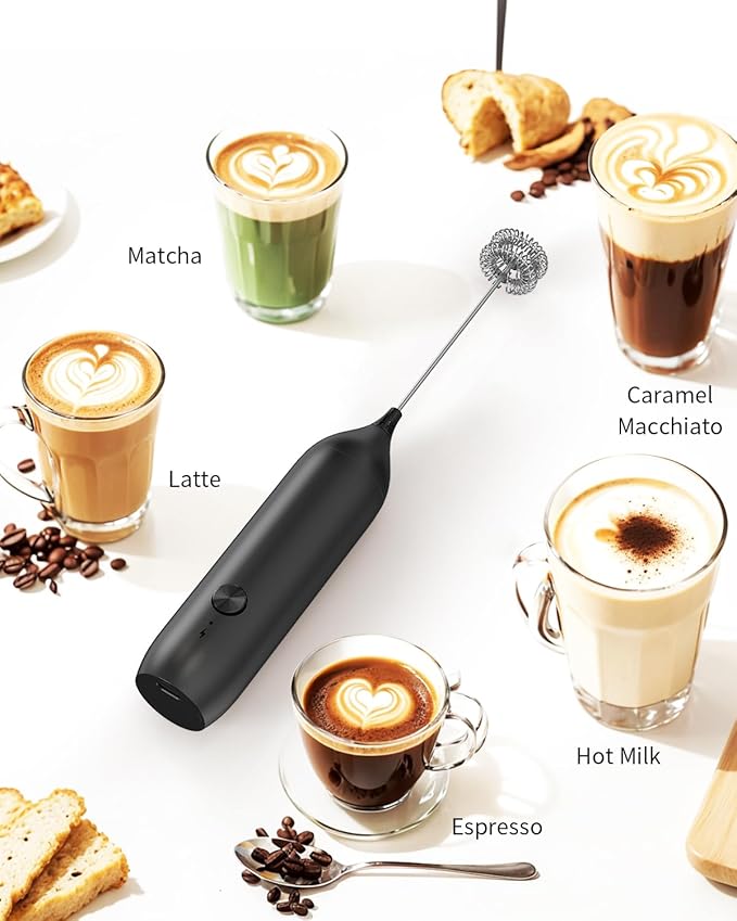 CIRCLE JOY Rechargeable Milk Frother Handheld, Coffee Frother Wand Drink Mixer - Image 7