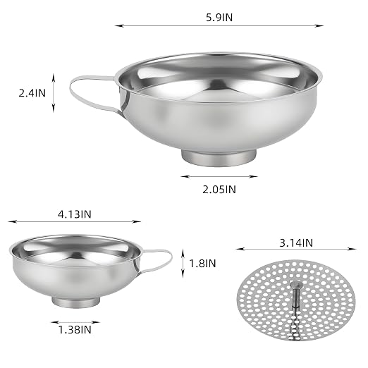 Stainless Steel Wide-mouthed Kitchen Funnel, 2 Sets - Image 7