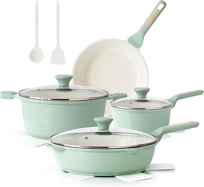 SENSARTE Nonstick Ceramic Cookware Set Large 13-Piece, Healthy Pots and Pans by SENSARTE