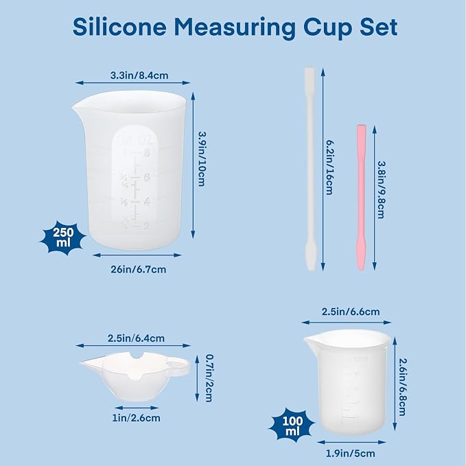 Gartful 16PCS Silicone Measuring Cups Set, Resin Casting DIY Tool Kit - Image 2