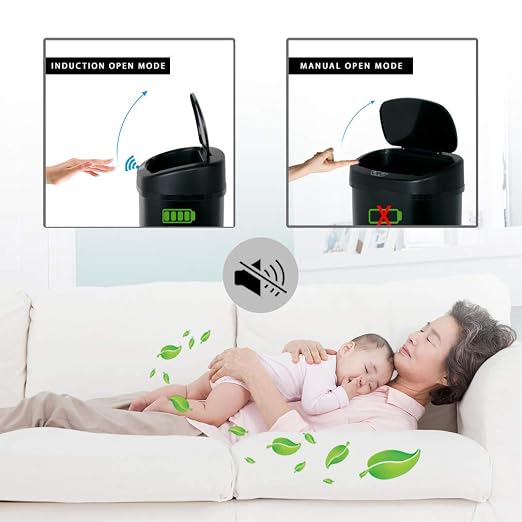 Dkeli Kitchen Trash Can for Bathroom Bedroom Home Office Automatic Touch Free - Image 5
