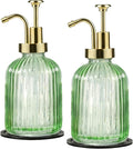 SheeChung Green Glass Soap Dispenser, 12 Oz Liquid Hand Soap Dispenser by SheeChung