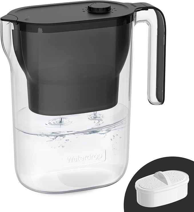 Waterdrop PT-05BL-L Water Filter Pitcher, NSF Certified, 200-Gallon Long-Life by Waterdrop