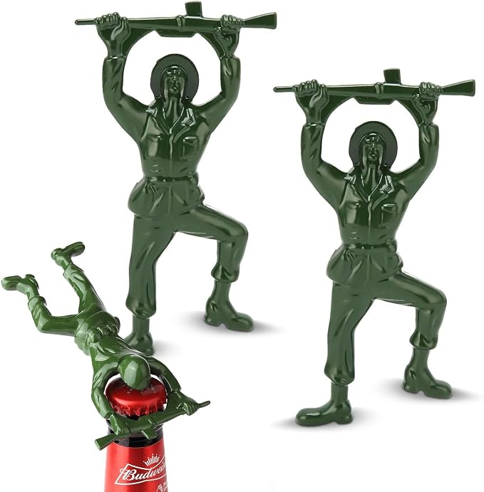 2pc-Creative 3D Army Man Bottle Opener, Unique Easy Opening Bottle Opener by KINMINGZHU