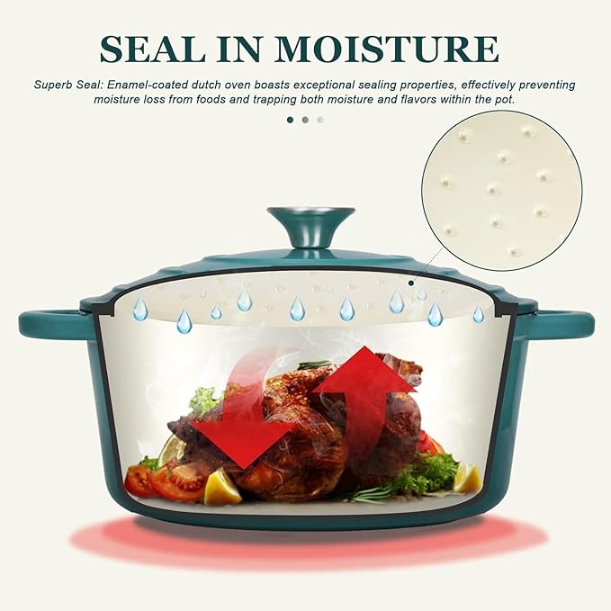 Overmont Enameled Cast Iron Dutch Oven - Image 3