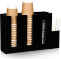 Cunhill 4 Compartments Acrylic Coffee Cup and Lid Storage Organizer Holder by Cunhill