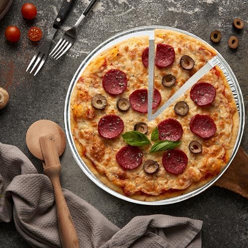 10 Pack Aluminum Disposable Pizza Pans 12Inch Round Foil Pizza Trays
