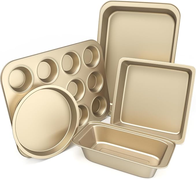 CasaCulina Baking Pans Set, 5-Piece Nonstick Bakeware Sets by CasaCulina