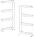 SPACELEAD 2-piece Set Slim Storage Cart 3 Tier, Bathroom Organizer Rolling by Home