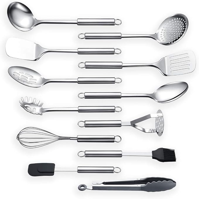 Berglander Cooking Utensil Set 12 Piece Stainless Steel Kitchen Tool Set - Image 2