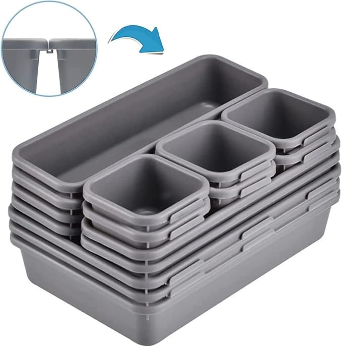 Kutesna 15 PCS Interlocking Desk Drawer Organizer Separator - Image 8