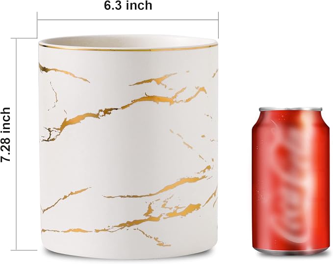 7" Marble Utensil Holder, Large Kitchen Utensil Holder Organizer - Image 5
