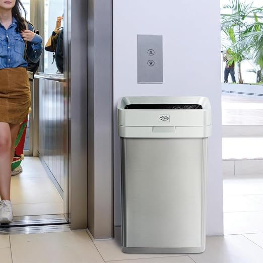 Clorox 13 Gallon Trash Can - 50L Slim Open Top Garbage Bin - Image 7