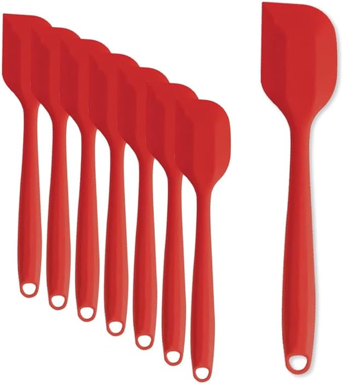 8 Pieces Silicone Spatulas, 8.3 inch Small Spatulas Non-stick Heat-Resistant by KAKAMINA