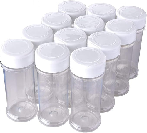 12 Pack of 6 Oz. Empty Clear Plastic Spice Bottles - Image 2