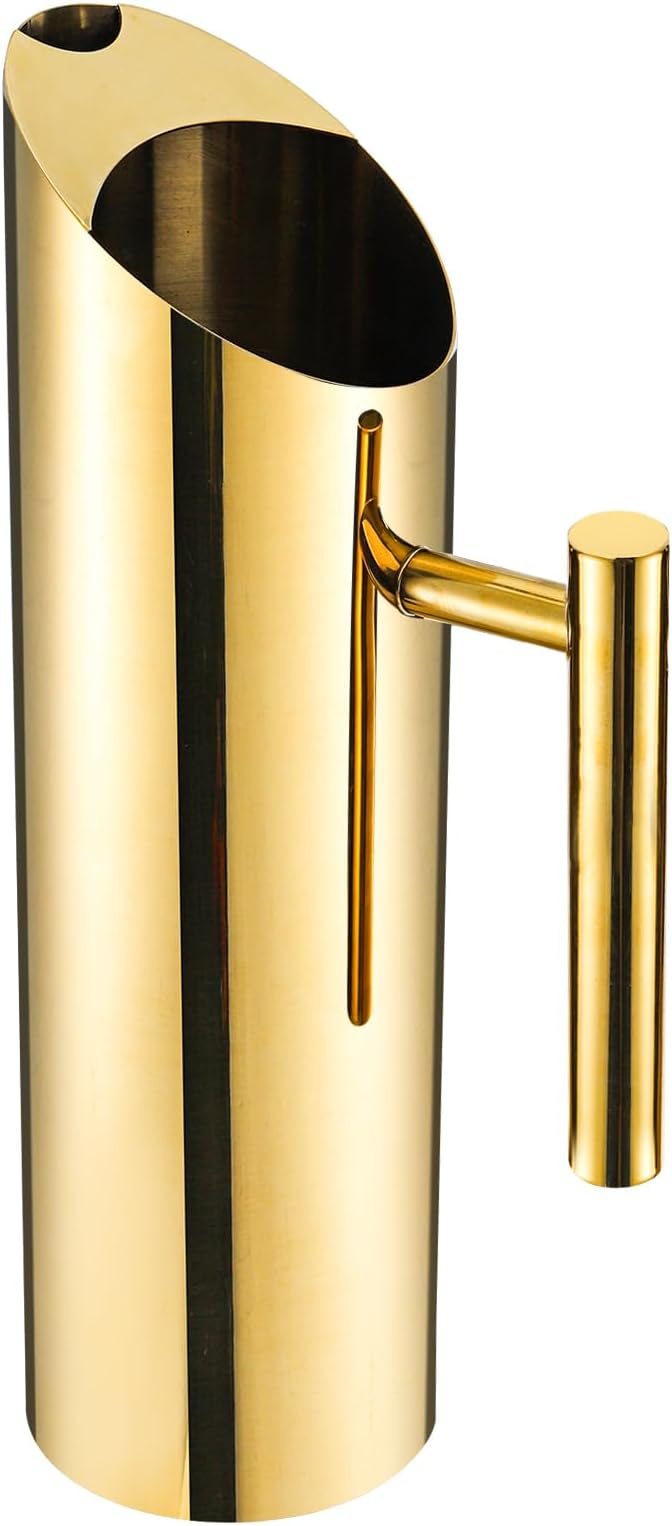Hiceeden Stainless Steel Water Pitcher, 53oz/1.5L Modern Metal Pitcher by Hiceeden