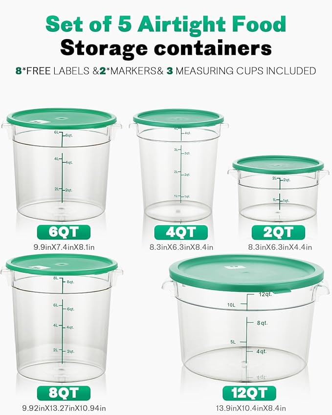 2QT&4QT NSF Round Food Storage Containers - Image 9