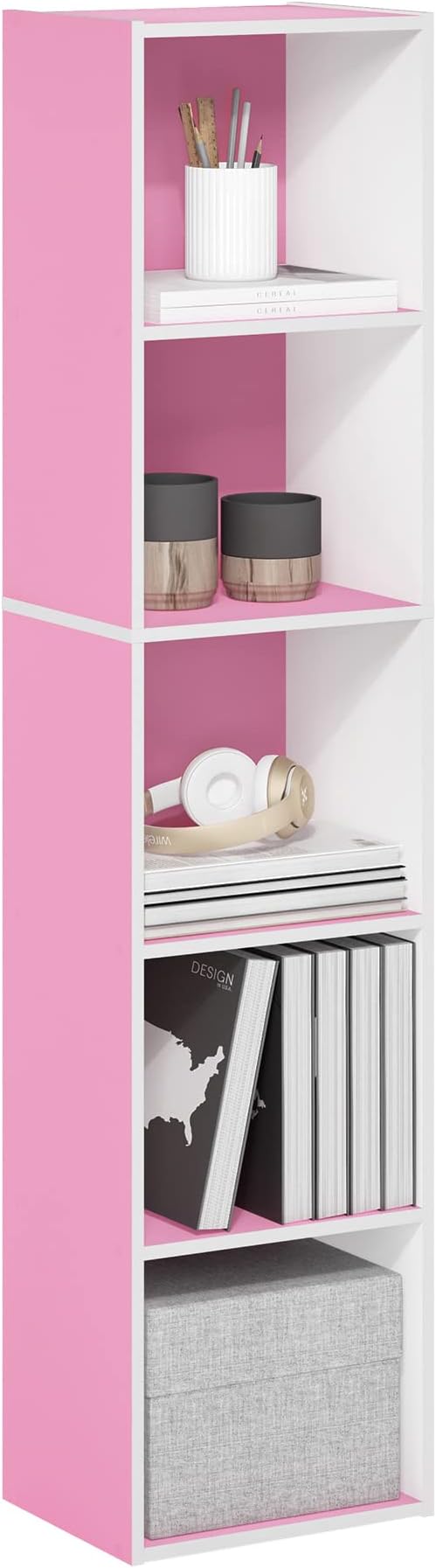 Furinno PASIR Book Shelf, 5-Tier Modern Bookshelf, Open Shelves Bookcase 9 x 12 by Furinno-FitsYourSpaceFitsYourBudget