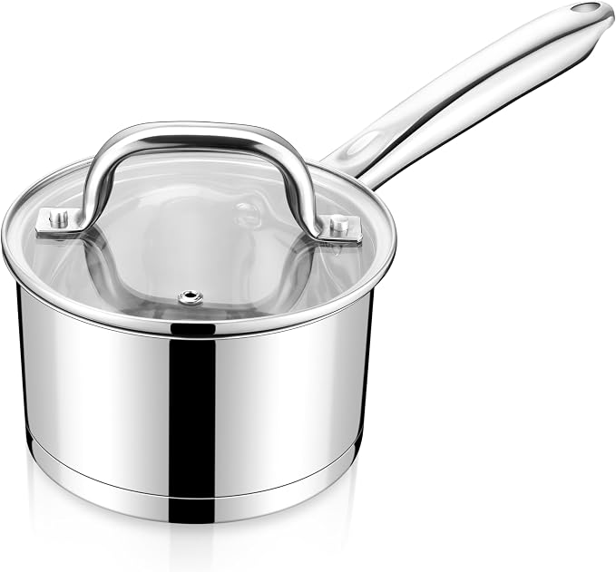 LIANYU 1 Quart Stainless Steel Saucepan, Small Sauce Pan by LIANYU