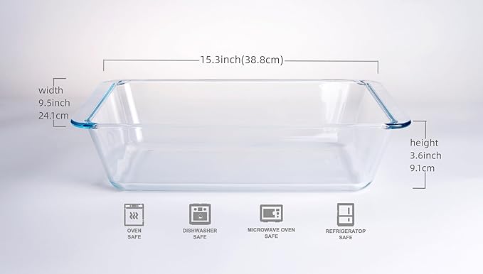 Deep Clear Glass Baking Dish, Rectangular Tempered Glass Baking Pan, The - Image 2