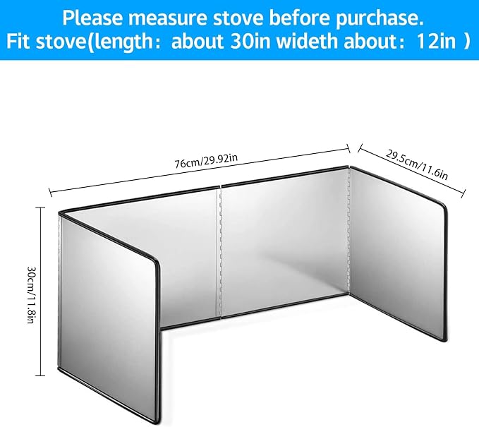 4 Sided Oil Splatter Guard Grease Splatter Guard Stove Splatter Guard, Splatter - Image 5