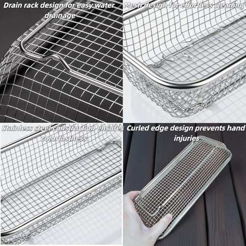 2Pcs Dishwasher Baskets, Stainless Steel Mesh Drain for Kitchen Small