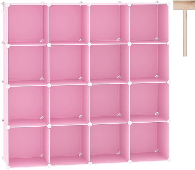 C&AHOME Cube Storage Organizer, 16-Cube Shelves Units, Plastic Storage Cubes by CAHOME