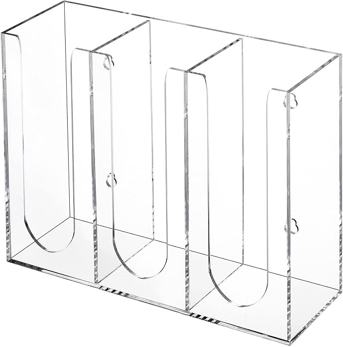 Acrylic Coffee Cup and Lid Storage Organizer, 3 Compartment Disposable Paper by Suwimut