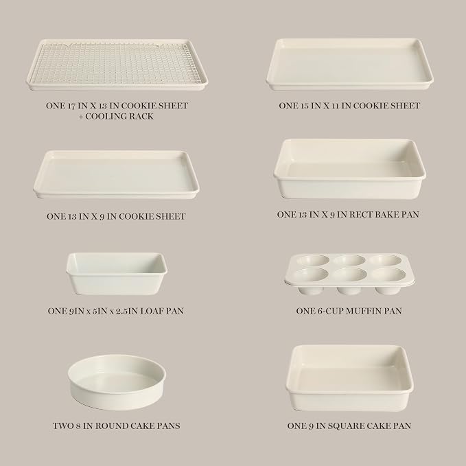 Martha Stewart Gallen 10 Piece Baking Pans Ceramic PFA Free Non Toxic Non Stick - Image 3