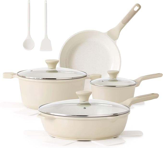 SENSARTE Nonstick Ceramic Cookware Set Large-Size 13-Piece, Healthy Pots and by SENSARTE