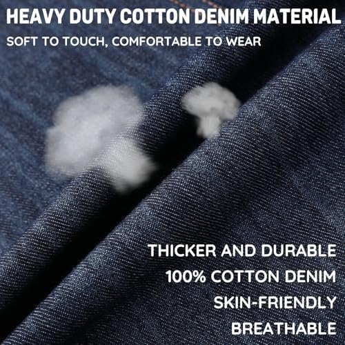 Heavy Duty Cotton Denim Chef Apron with Pockets for Men Women