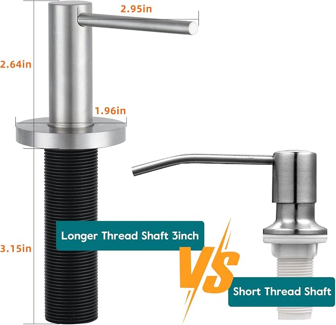Gappo Upgraded Soap Dispenser for Kitchen Sink Brushed Nickel, Stainless Steel - Image 4